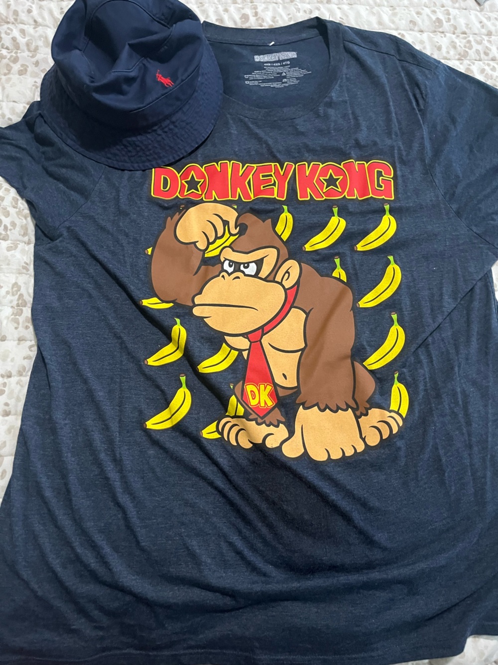 Donkey Kong Men’s Navy Graphic Swim Rash Guard